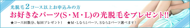 2コース以上でお好きなパーツをプレゼント