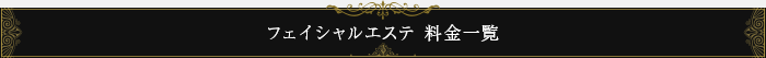 フェイシャルエステ 料金一覧