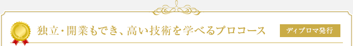 独立・開業もでき、高い技術を学べるプロコース